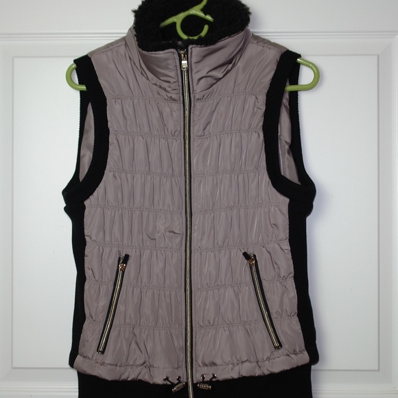Calvin Klein Taupe Black Performance Puffer Vest M - Picture 1 of 4